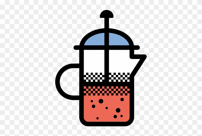 French Press, Fill, Multicolor Icon - Icon #545325