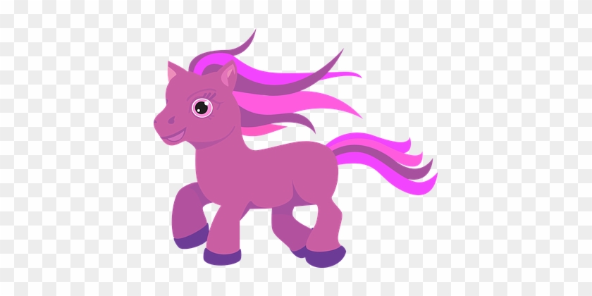 Pony Horse Cute Pink Purple Pony Pony Pony - Animasi Kuda Lucu #545357