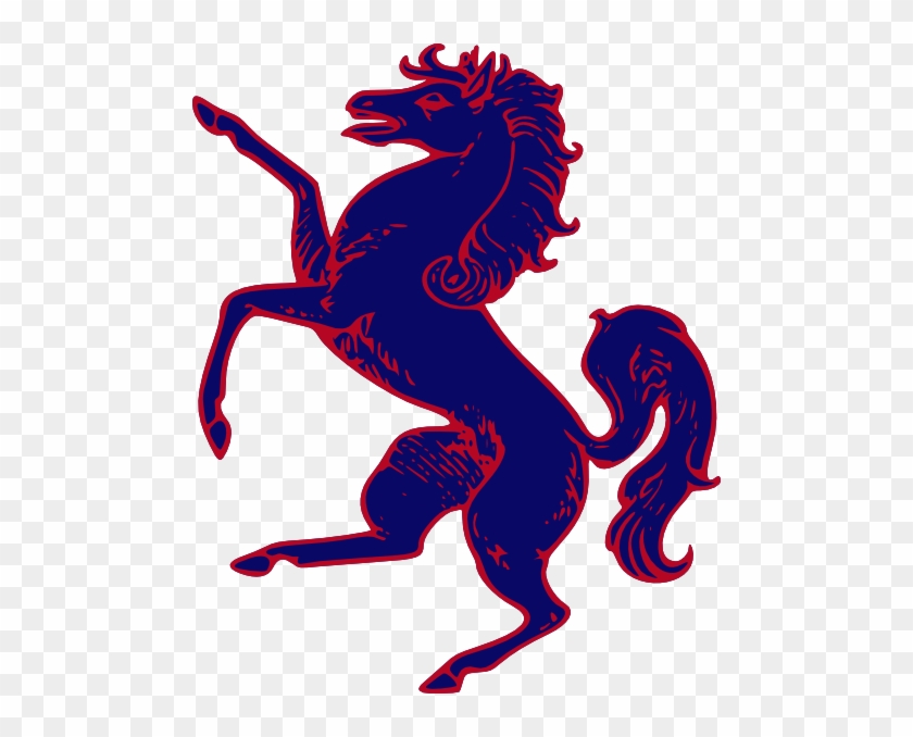 Blue Horse Clip Art At Clker Com Vector Clip Art Online - Tänzelndes Horse Prancing Horse Large Tote Bag, Adult #545462
