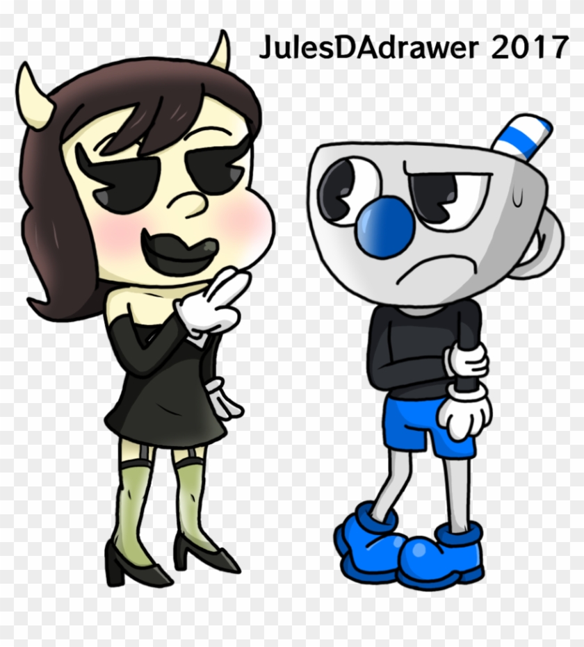 Alice And Mugman By Julesdadrawer - Alice Angel X Mugman #545597