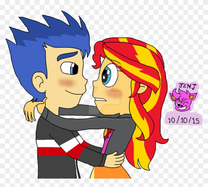 W-why'd You Kiss Me - Sunset Shimmer And Flash Sentry Kiss #545650