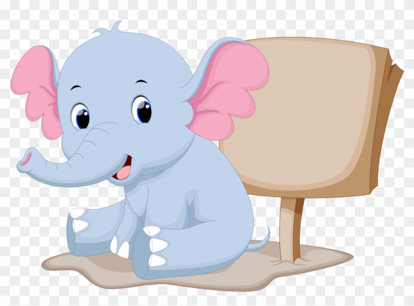 Cartoon Baby Elephant Jungle Animal On A Transparent - Cute Elephant Cartoon #545656