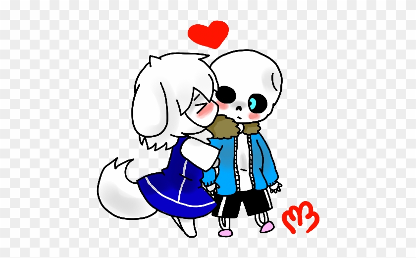 Chibi Ari Kiss Sans By Ari-dreemurr - Asriel Dreemurr X Sans #545712