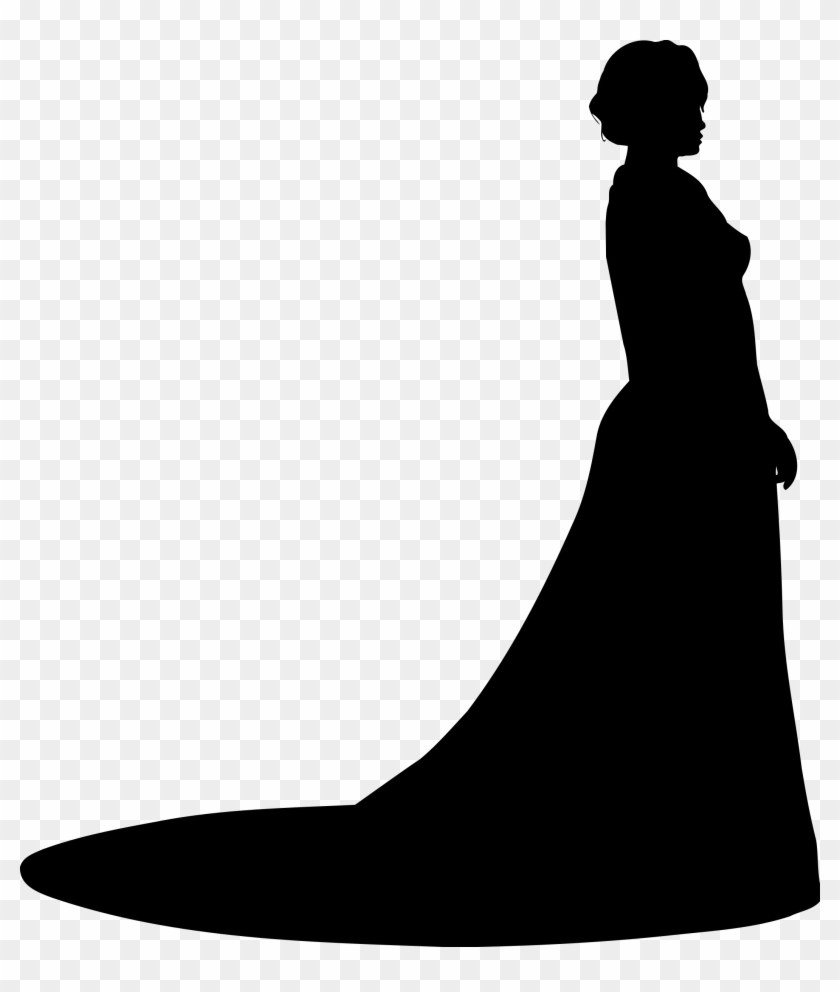 Woman In Ballgown - Silhouette Of A Woman In A Dress #546131
