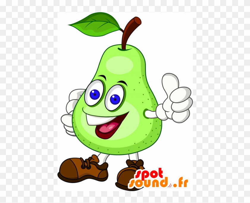 La Mascota De La Pera Verde Y La Sonrisa Gigante - Pear Cartoon #546243