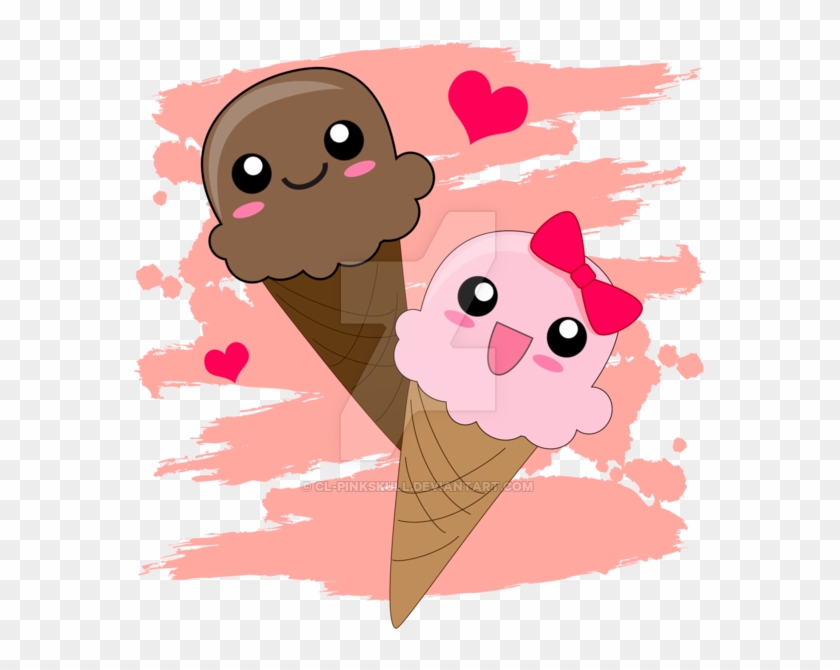 Kawaii Ice Cream Cones By Cl Pinkskull D5wcnbf Feedyeti - Kawaii Ice Cream Cone #546427