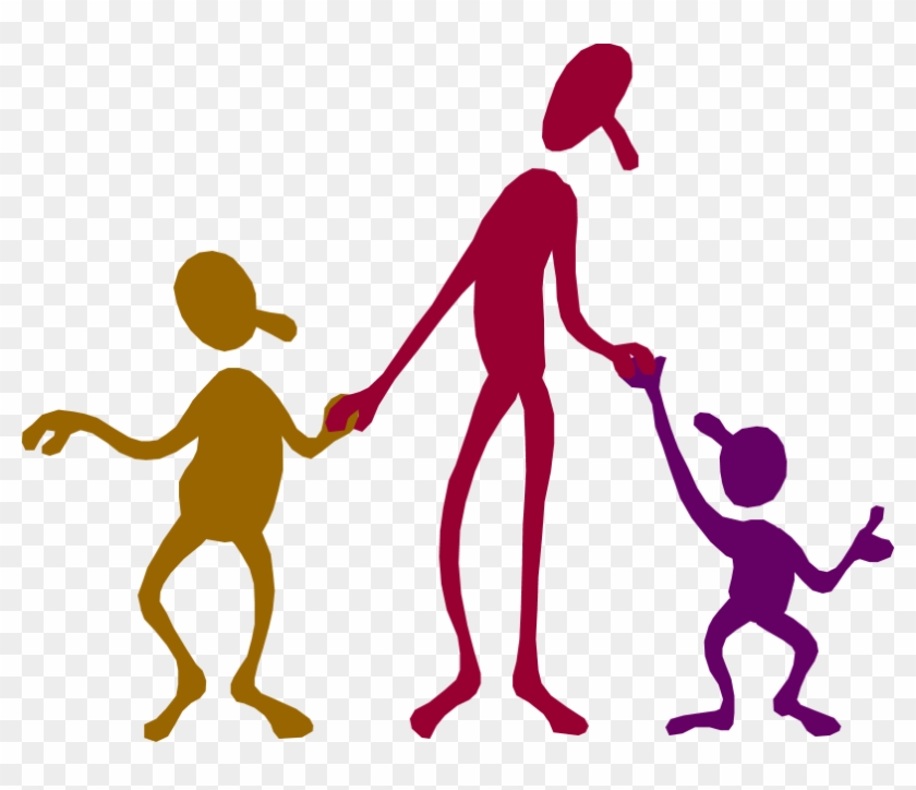 Clip Art Image Of Parent With Children - Promoting Anti Discriminatory Practice #546563