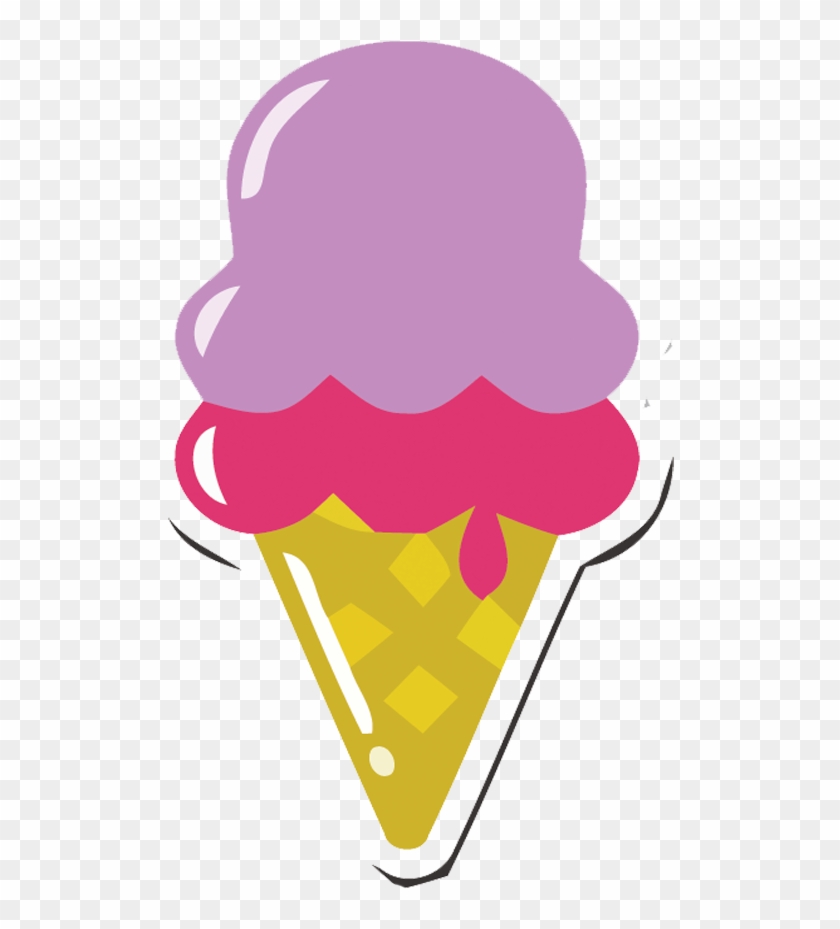 Ice Cream Cone Purple Clip Art - Purple #546602