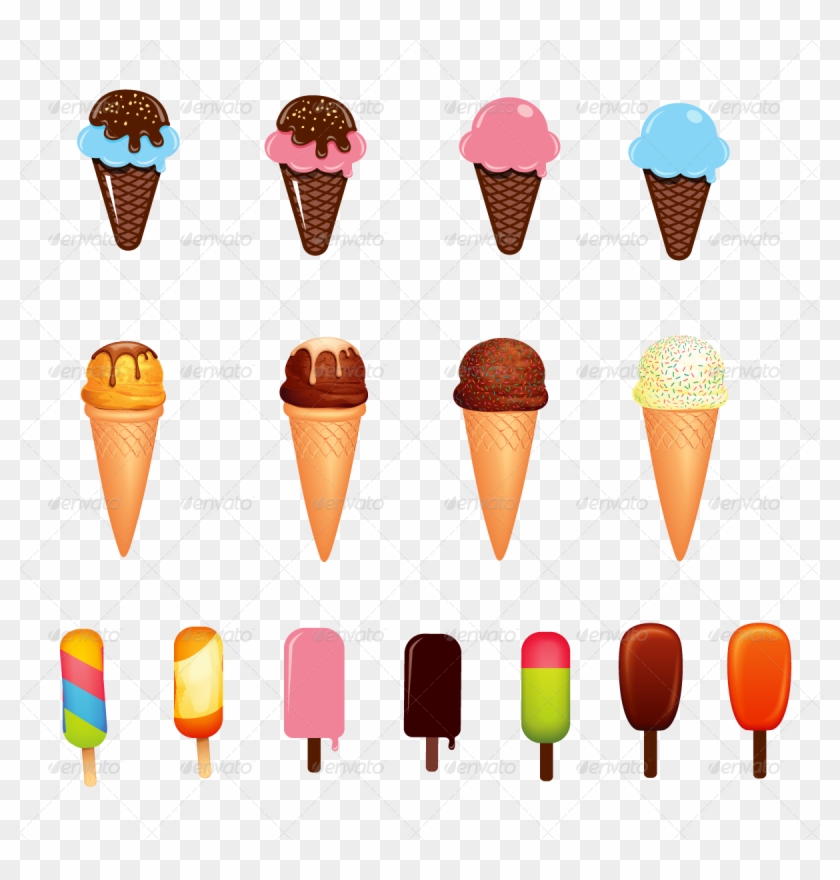 Ice Cream And Candy Vector Collection - Ice Cream Candy Vector #546625