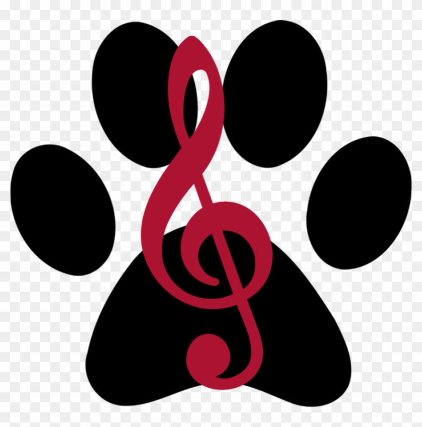 The Bbc Logo Is A Maroon Treble Clef Layered Over A - Colored Paw Print #546675