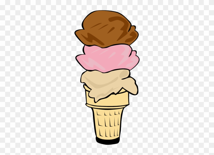 Fast Food Desserts Ice Cream Cone Triple Clipart - Ice Cream Cone Clip Art #546677