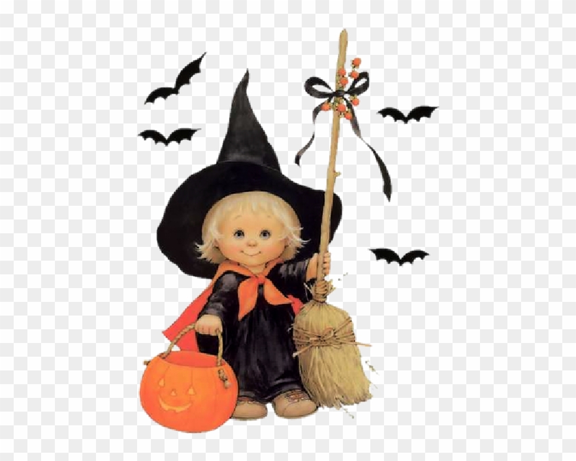 Cartoon Baby Witch With Black Cat,black Hat Witches - Cartoon Baby Witch With Black Cat,black Hat Witches #546744