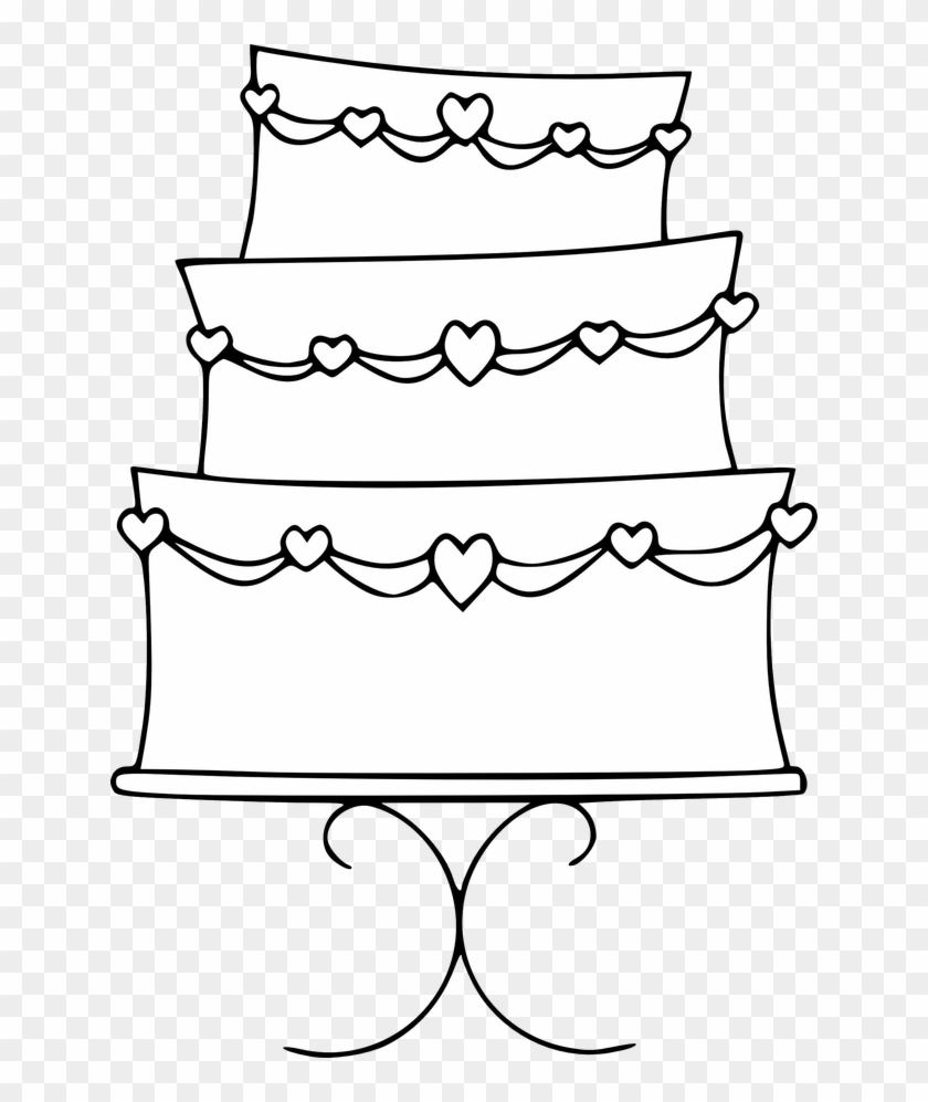 Cake Black And White Wedding Cake Clipart Black And - Wedding Cake Coloring Page #546965