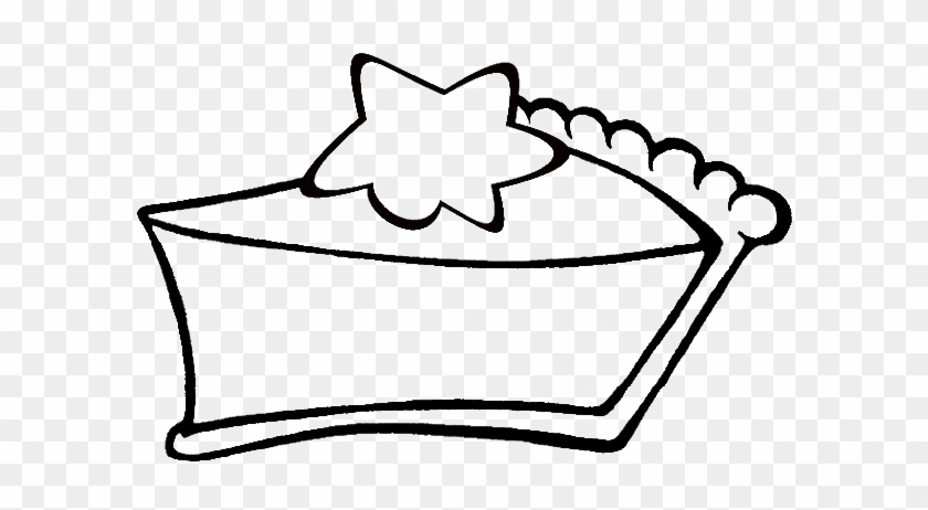Slice Of Cake With Chocolate Star Coloring Pages - Colouring Cake And Cookies #546978