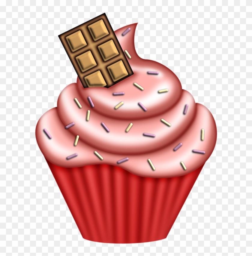 Chocolate Bar On A Cupcake Wow - Cartoon Cupcake Png #547323