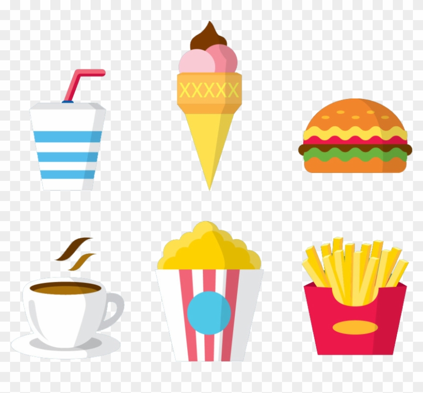 Ice Cream Cone French Fries Hamburger Fast Food - Ice Cream Cone French Fries Hamburger Fast Food #547366