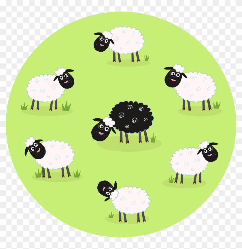 Black Sheep Cartoon Illustration - Black Sheep Cartoon Illustration #547468