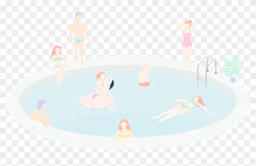 People In The Pool Illustration - Platos Hola #547451