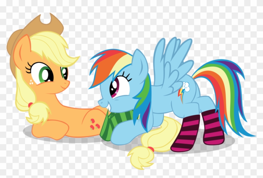 My Little Pony Applejack And Rainbow Dash Kiss - Apple Jack And Rainbow Dash Love #547514