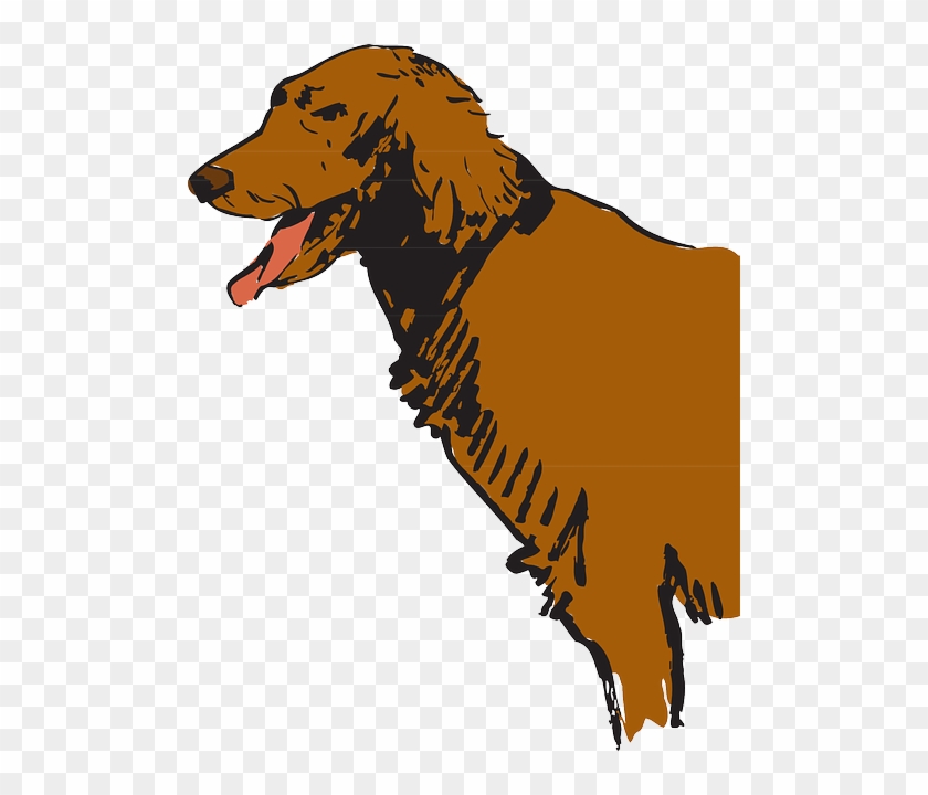 Art, Pet, Animal, Fur, Furry, Panting, Pants - Hairy Brown Dog Clipart #547587