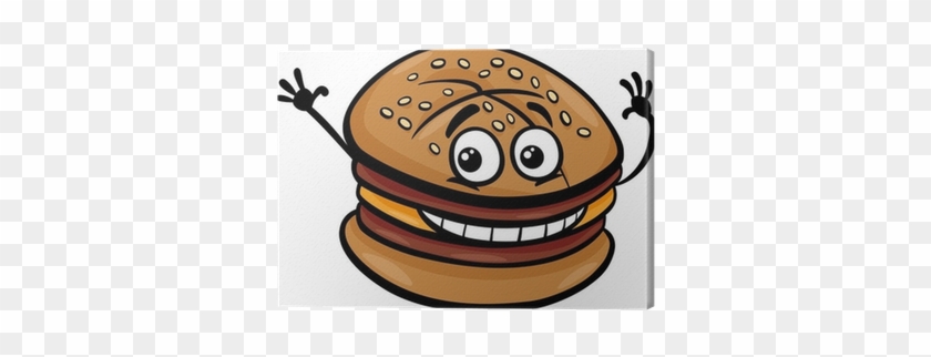 Obraz Na Plátně Cheeseburger Kreslená Postavička • - Cheeseburger Cartoon #547606