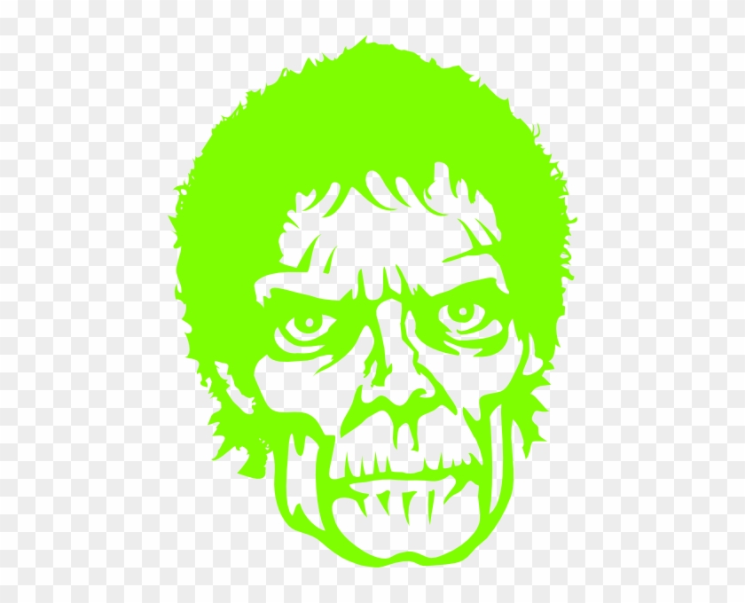 Zombie Green Clip Art At Clker Com Vector Clip Art - Beängstigendes Zombie-monster-gesicht Grußkarte #547625