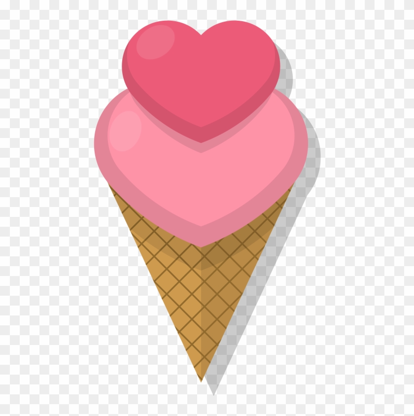 Ice Cream Cone Heart Omelette - Ice Cream Cone #547711