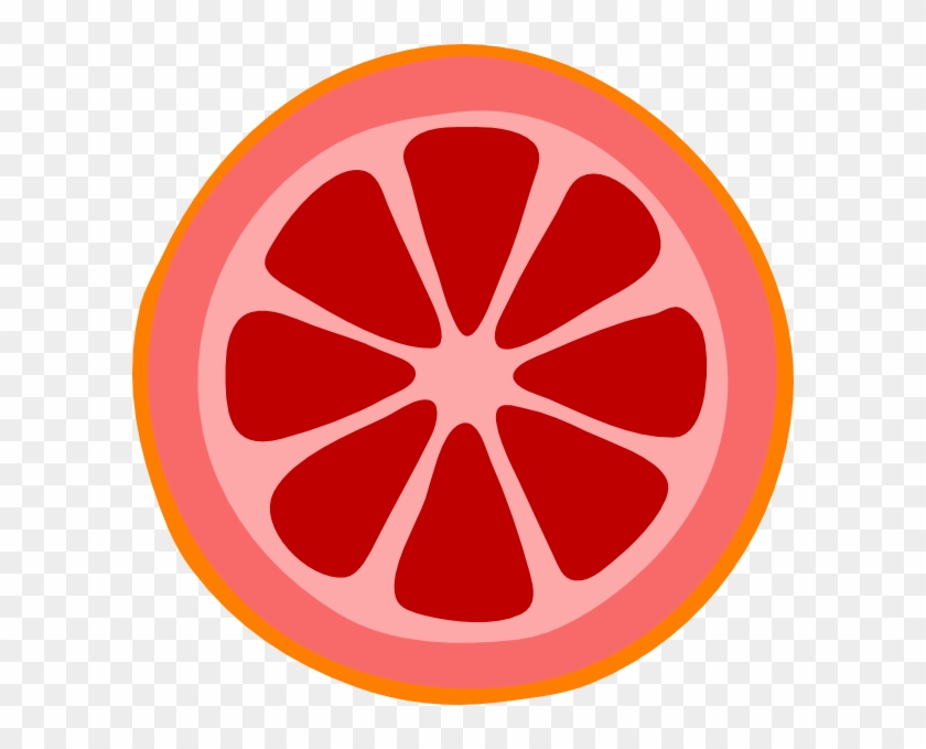 Blood Orange Slice Clip Art At Clker - Pink And Yellow Lemon #548025