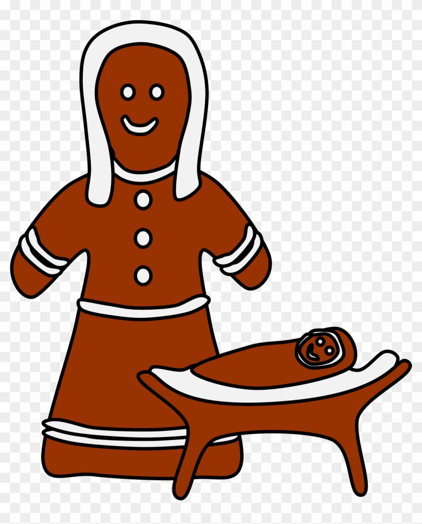 Gingerbread Mary And Jesus - Clip Art #548217