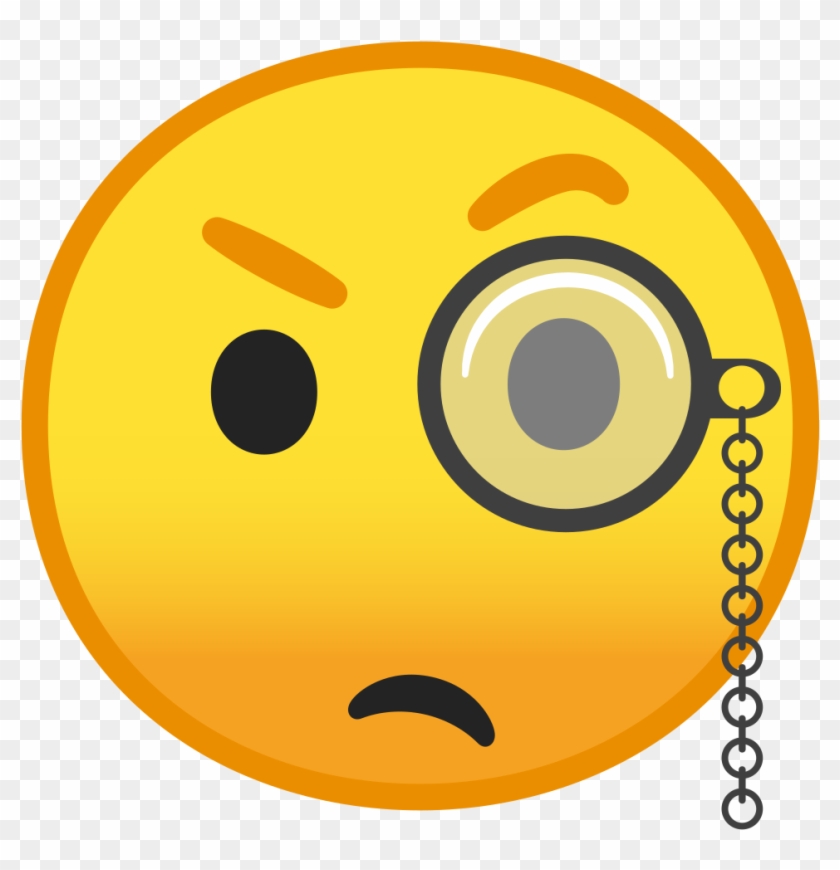 10090 Face With Monocle Icon - Monocle Emoji Png #548263