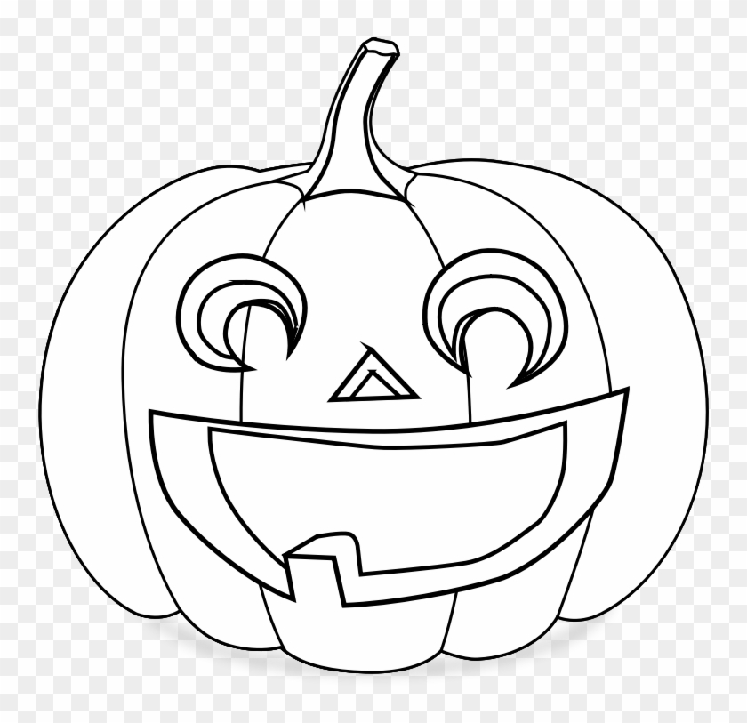 Pumpkin Coloring Page - White On Black Pumpkin #548763