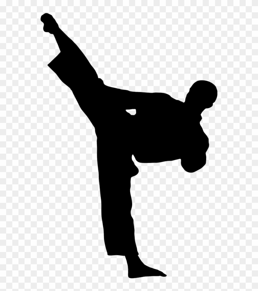 Kick Karate Martial Arts Taekwondo Clip Art - Karate Kick Silhouette #549180