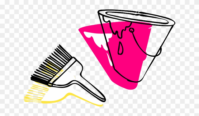 Line Art Paint, Brush, Paintbrush, Tool, Bucket, Line - พู่กัน Png #549741