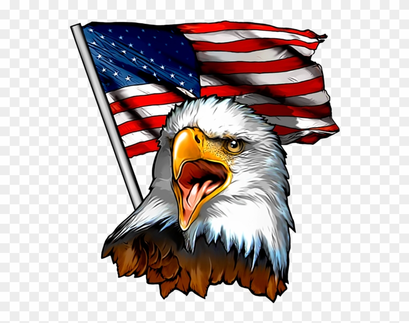 Patriotic Fabric, Eagle Fabric W Flag - Decal #549793