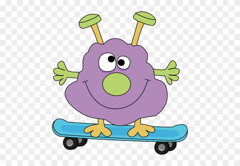 Monster On A Skateboard Clip Art - Monster On A Skateboard #550131