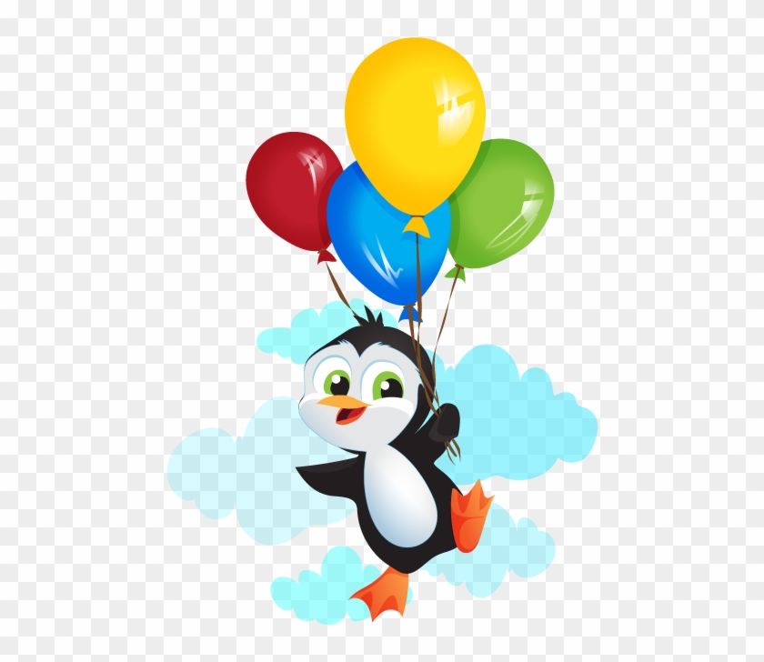 Balloon Clipart Penguin - Animales Animados Con Globos #550178