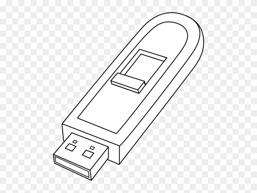 Usb Drive Clipart - Flash Drive Clipart Black And White #550199