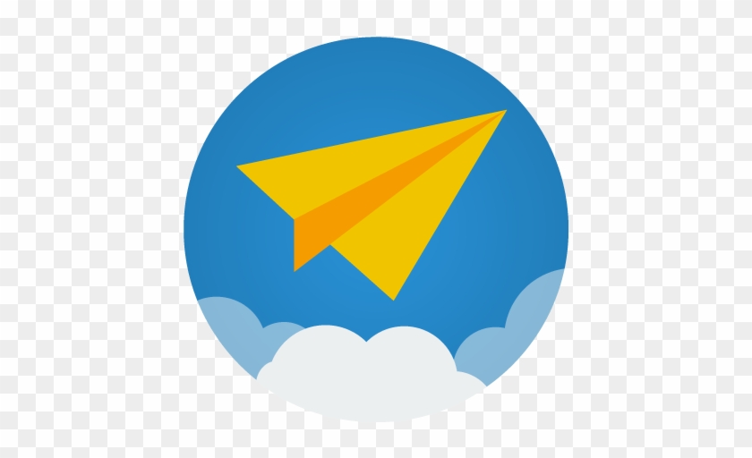 Airplane Paper Plane Ico Icon - Paper Plane Flat Icon #550617