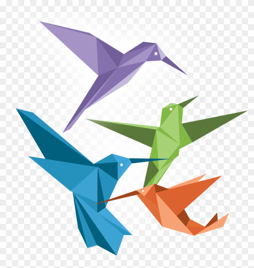 Origami Paper Art Communication - Origami Hummingbird #550673