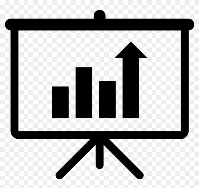 A Presentation Screen With A Bar-graph With Arrows - Chart #550712