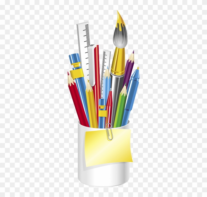 Crayon Clipart Cup - Cup With Art Supplies #550805
