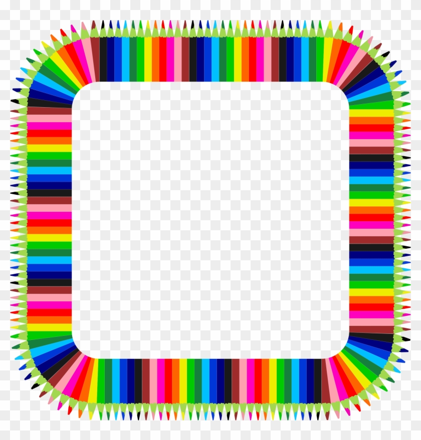 Colorful Pencils Frame 3 Icons Png - Colored Pencil Frame Png #550842