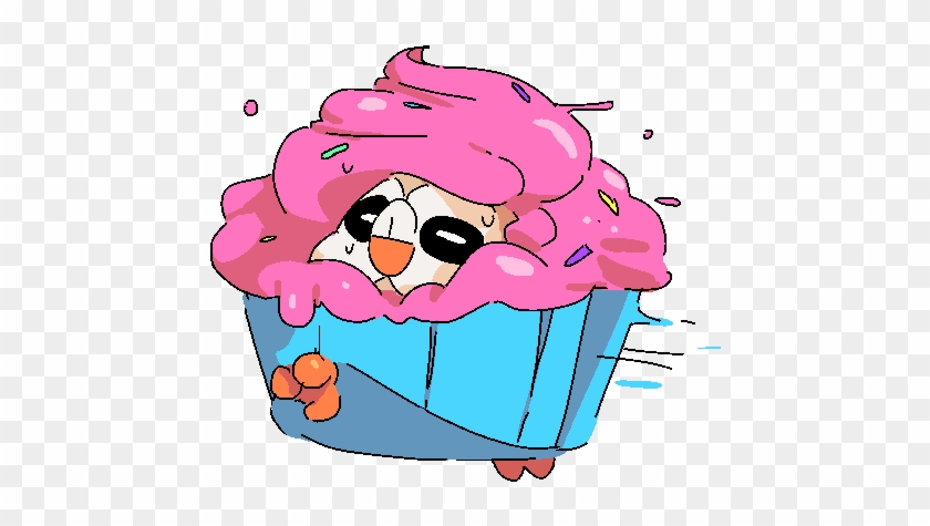 Rowlet Dressed As A Cupcake - Cartoon #550959