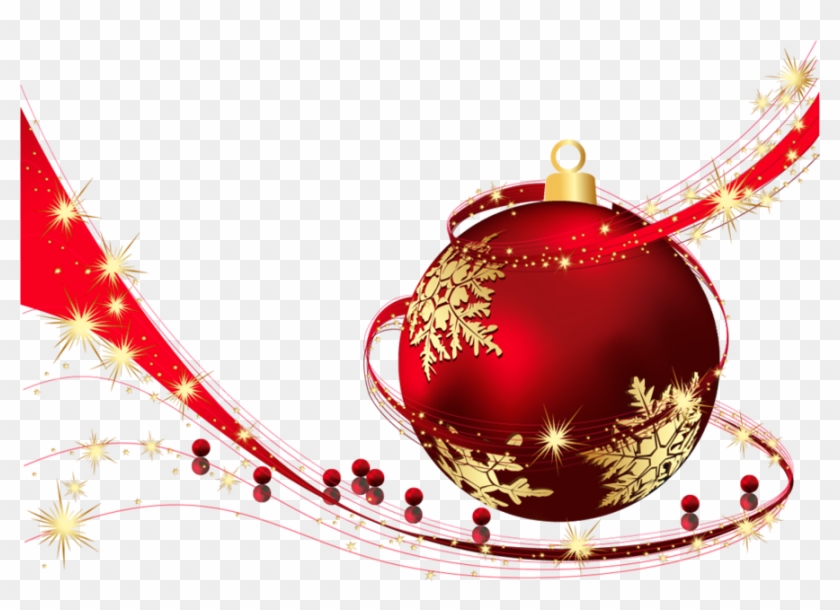 Red Transparent Christmas Ball Png Clipart - Boule Et Guirlande De Noel #551210