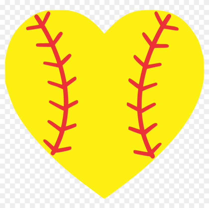 Softball Heart - Baseball Softball Heart Clipart #551407