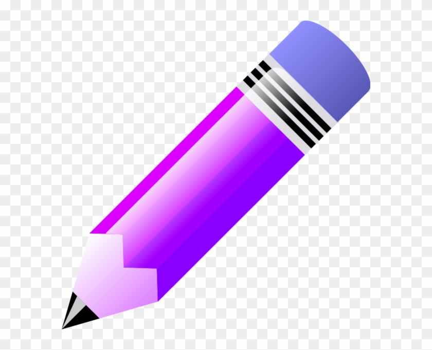 Pencil Clipart Transparent Background - Purple Pencil Clipart #551437