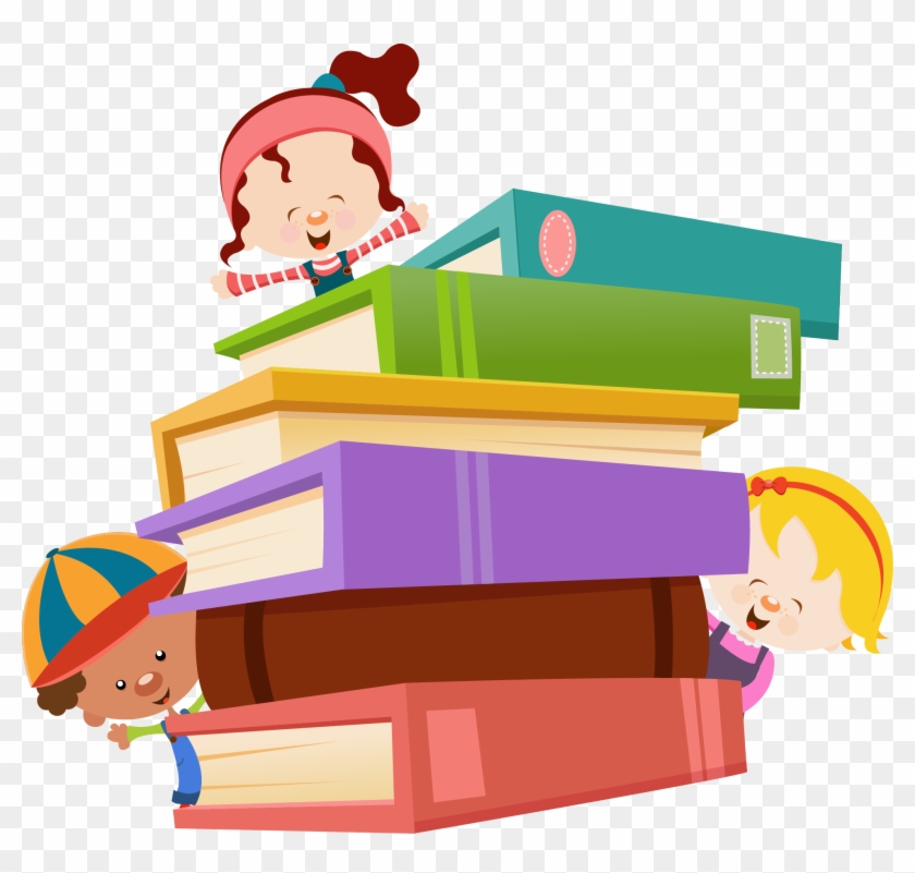 10,000 Books - Libros Apilados Y Niños #551675