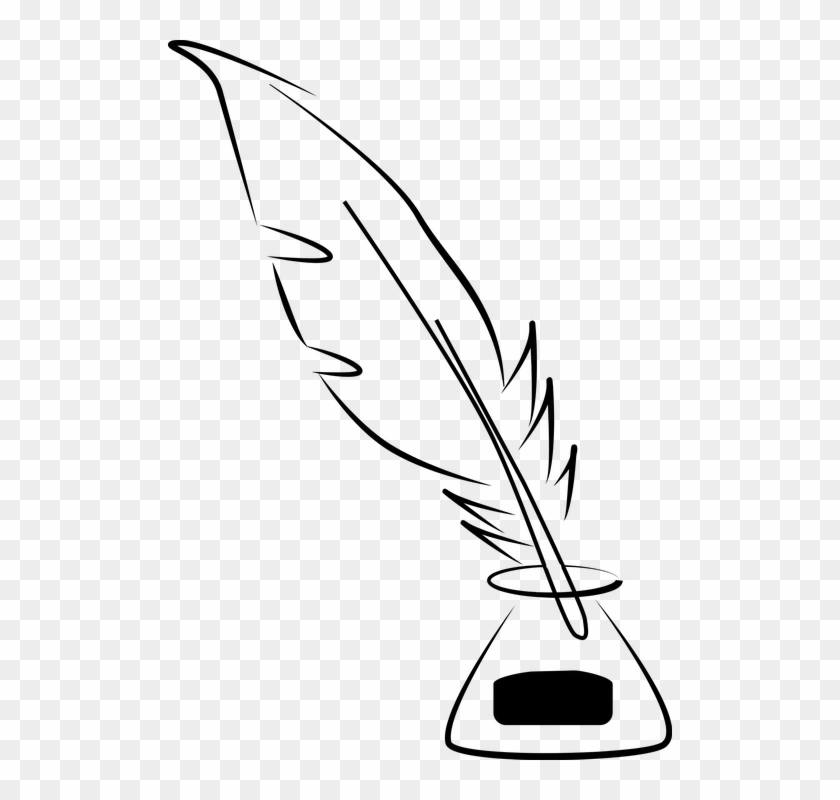 Quill Clipart Vector - Quill And Ink Pot #551686