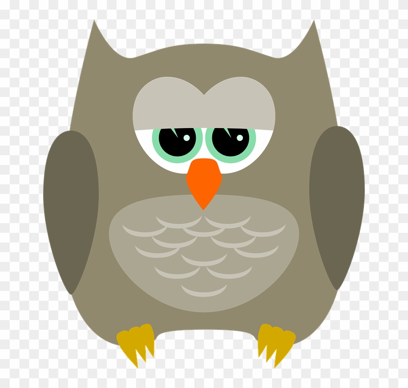 Cartoon Picture Of Owl 13, Buy Clip Art - Sleepy Brown Owl Round Ornament #552394