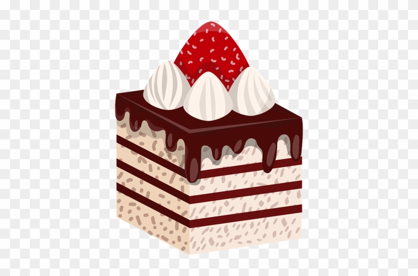 Cake Slice With Strawberry - Cake Slice Png #552486
